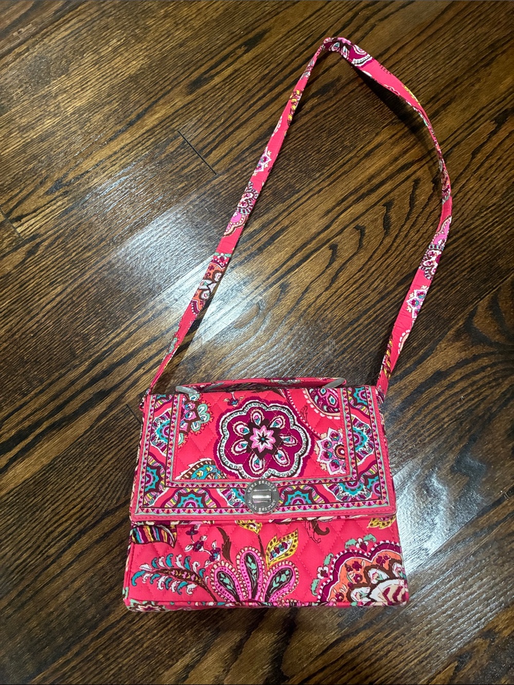 Vera Bradley Hot Pink Paisley Quilted Crossbody